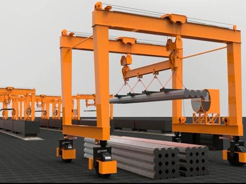 rubber tire gantry crane for steel pipe handling china