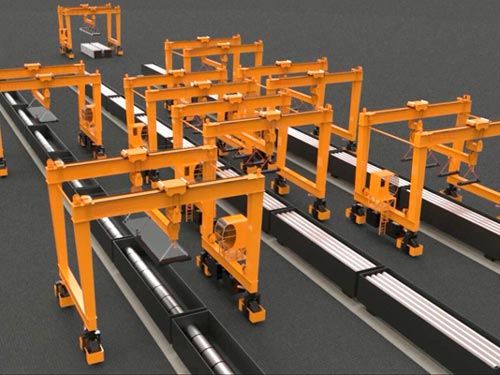 rubber tire gantry crane for steel pipe handling for sale